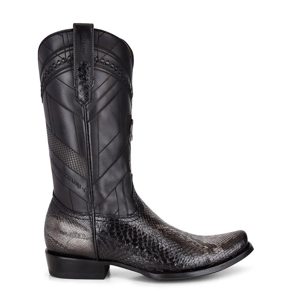 1J2FPH - Cuadra black dress cowboy python leather boots for men