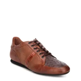 38KAVBM - Cuadra tobacco casual fashion ostrich leather sneakers for men