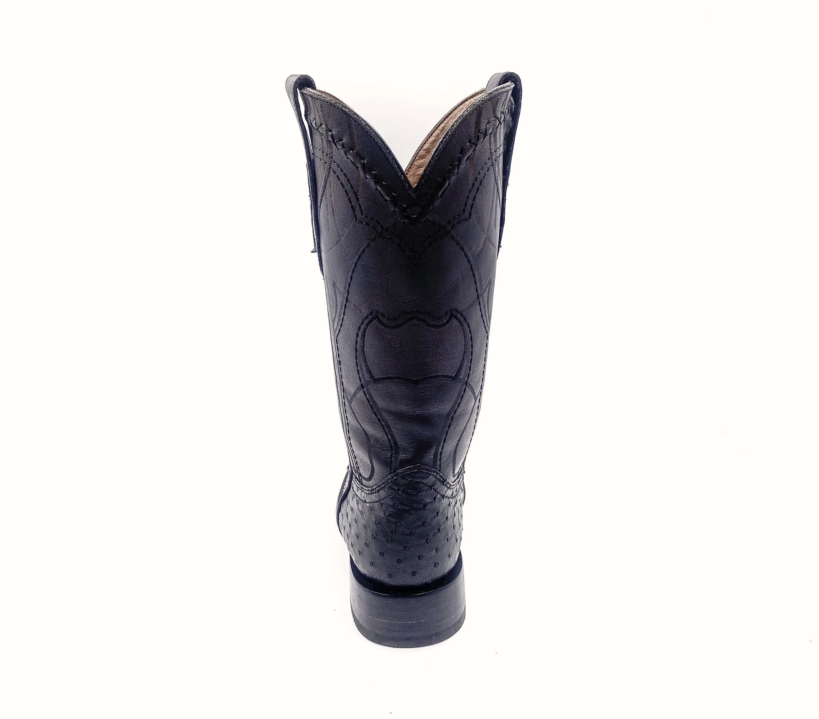 3Z1OA1 - Cuadra black classic cowboy rodeo ostrich leather boots for men