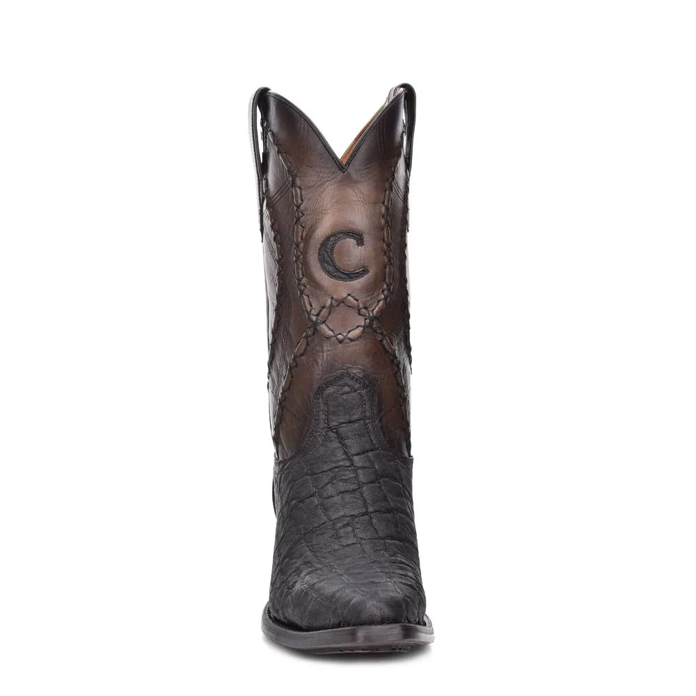 4B03EL - Cuadra black western cowboy elephant boots for men