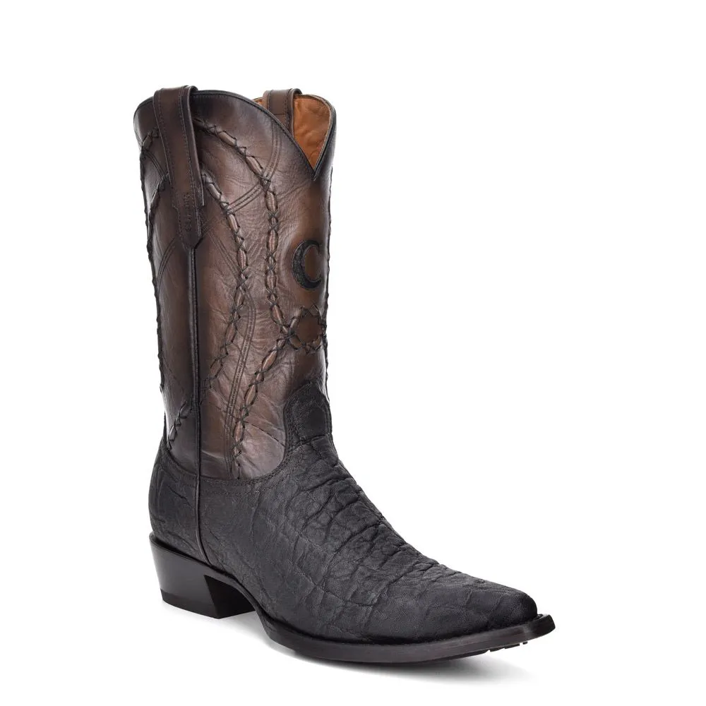 4B03EL - Cuadra black western cowboy elephant boots for men