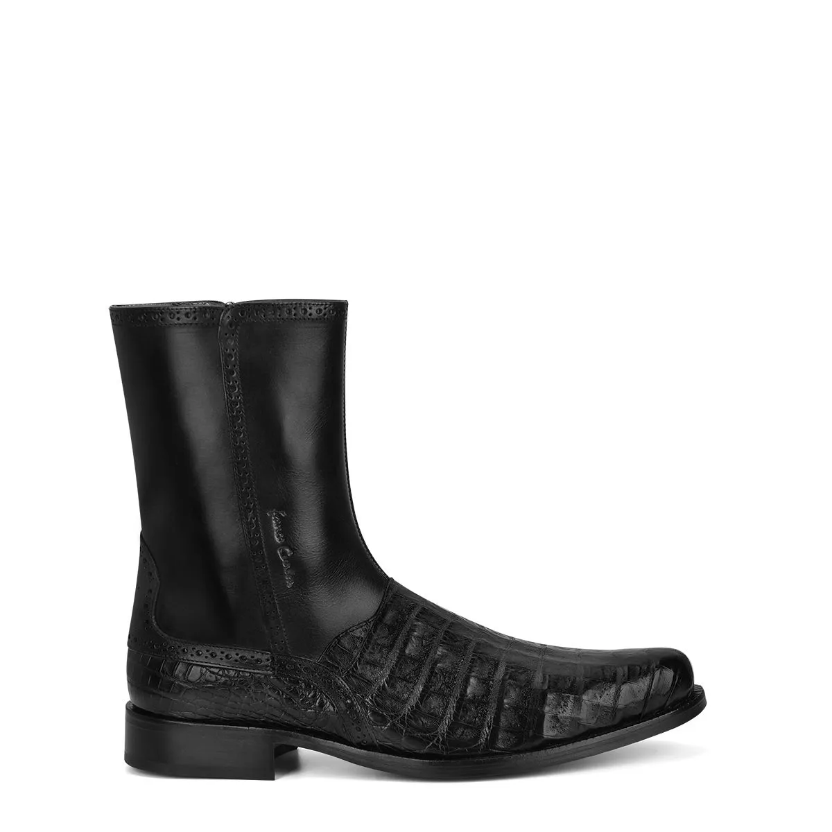 827FWTS - Franco Cuadra black dress casual caiman leather ankle boots for men