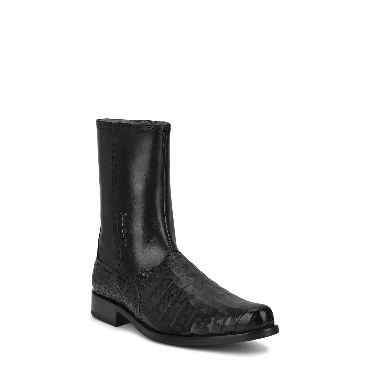 827FWTS - Franco Cuadra black dress casual caiman leather ankle boots for men