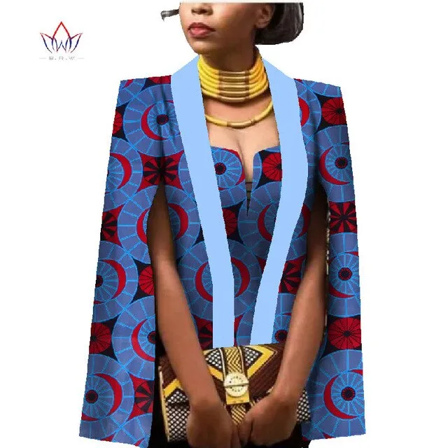 African Women Clothing Full Sleeve Cape Coat Dress Suit African Tops 2 Piece Set Party Dresses