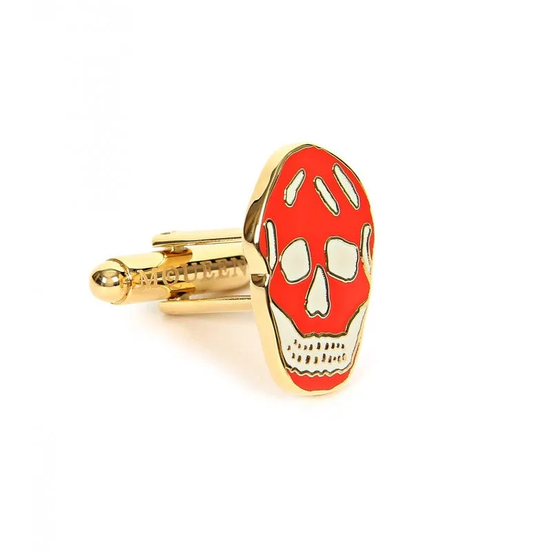 Alexander McQueen metal skull shaped cufflinks