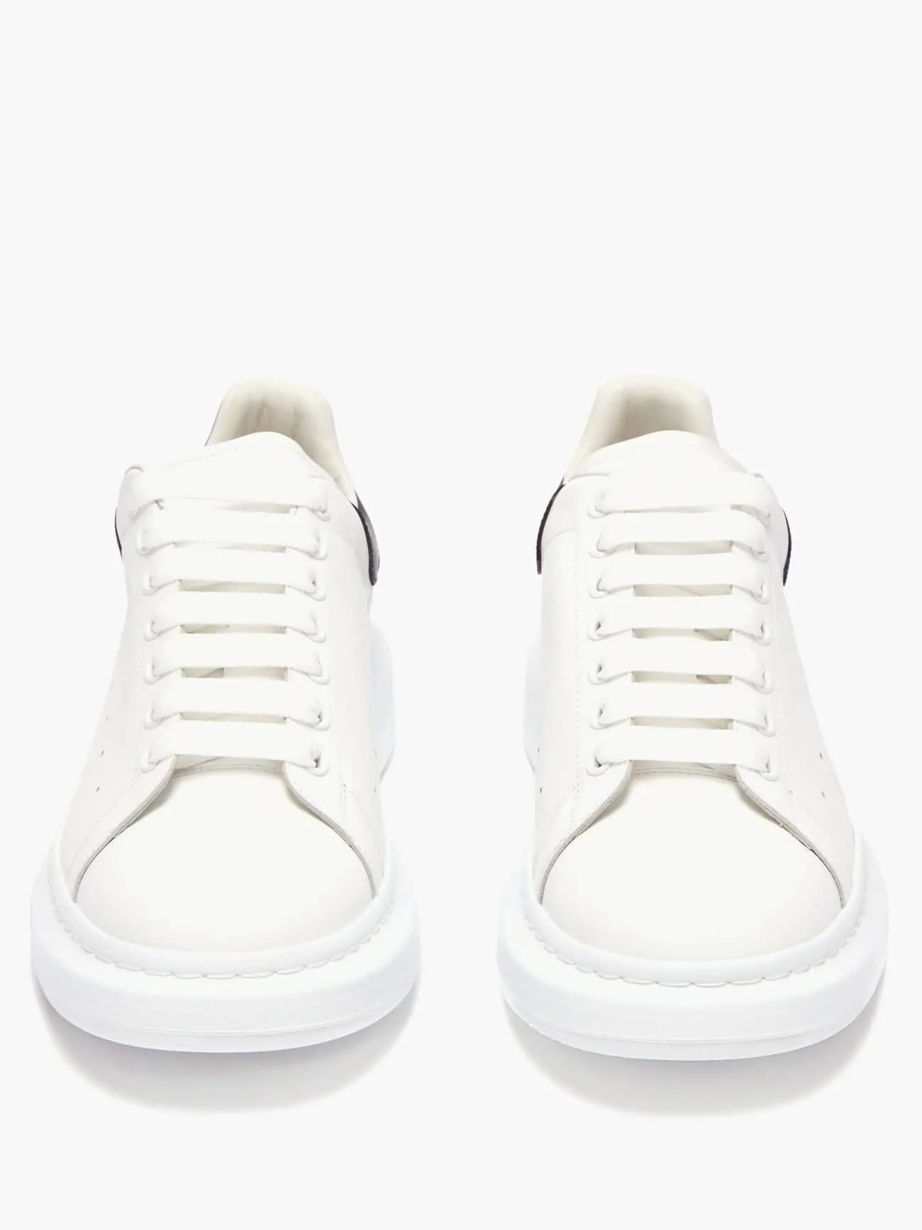 ALEXANDER MCQUEEN  Oversized low top leather sneaker white/black