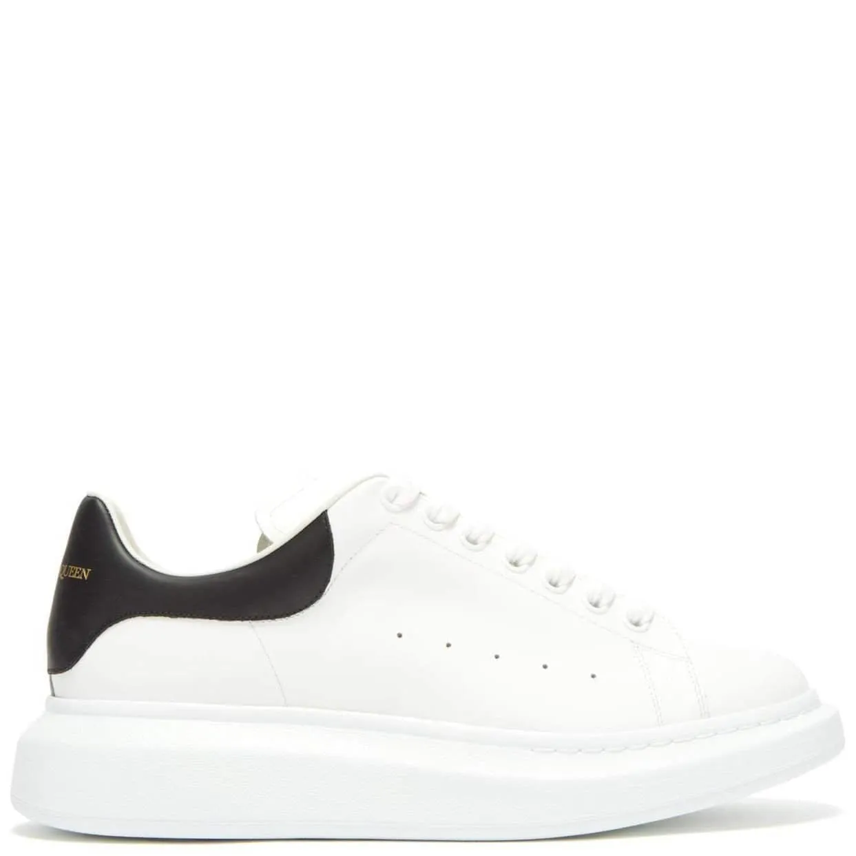 ALEXANDER MCQUEEN  Oversized low top leather sneaker white/black