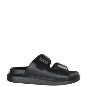 AMQ Hybrid Leather Slides (E), Black