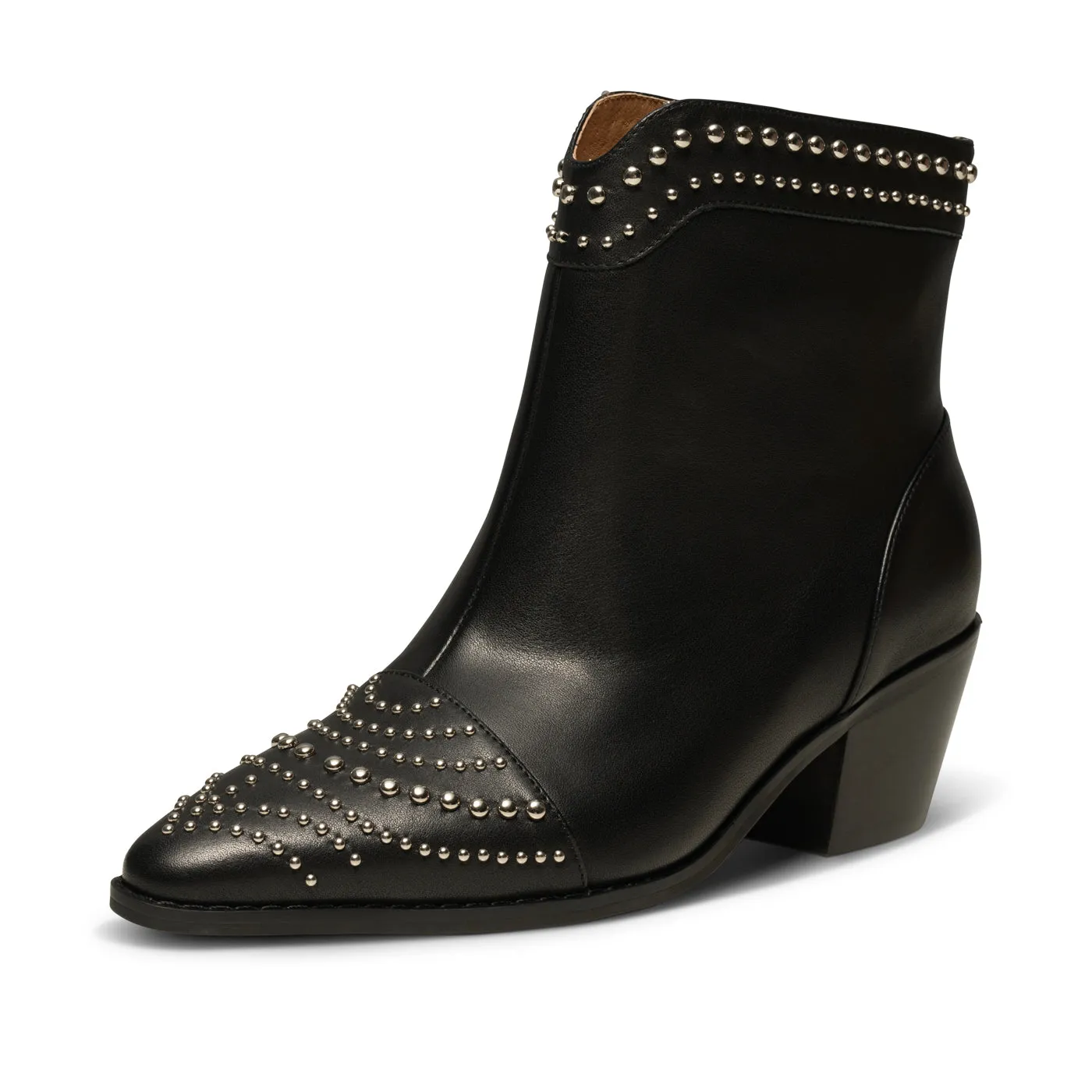 Annika western stud ruskind - BLACK