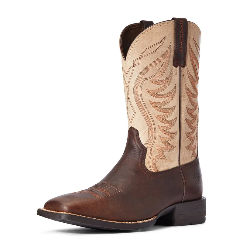 'Ariat' Men's 11" Amos Western Square Toe - Brown / Tan