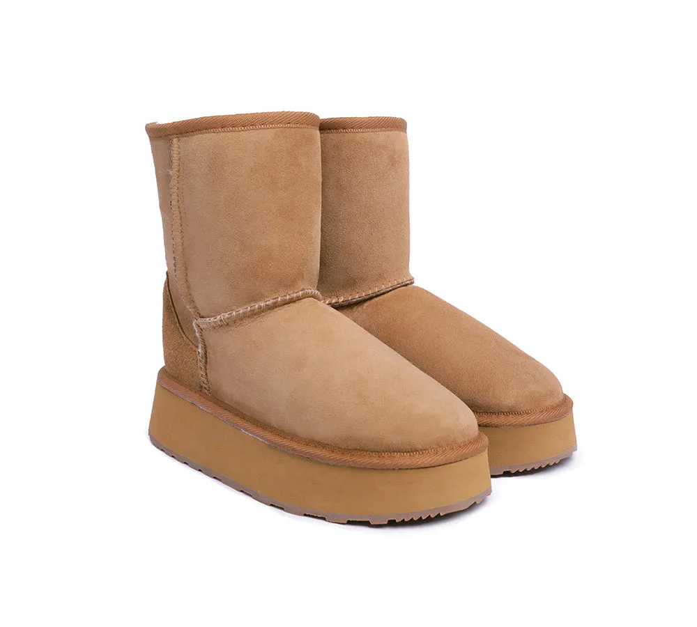 Australian Made Sheepskin Wool Boots Short Platform