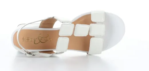 Bos & Co Glow Sandals | White   Silver