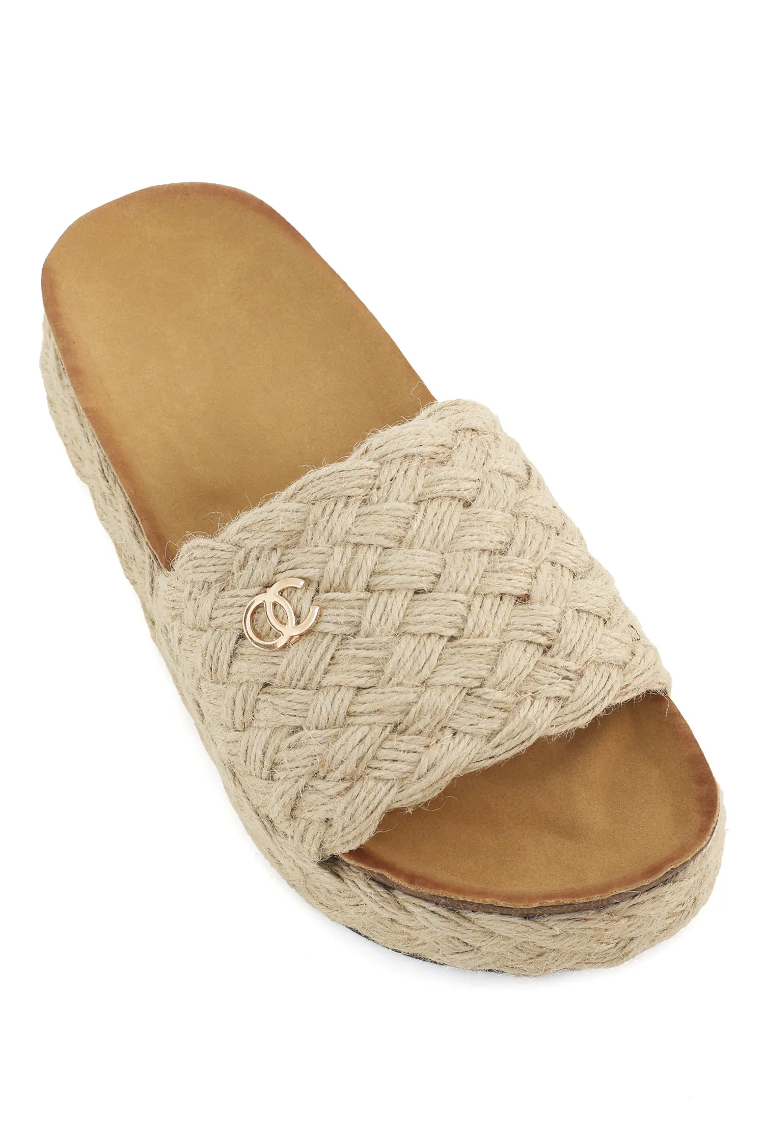 BRAIDED FLATS-BEIGE