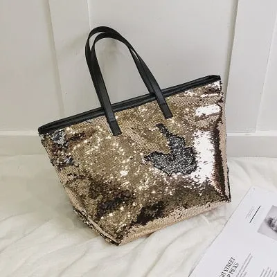 Colorful Sequin Beach Handbag Simple Shoulder bag Hot Sale Crystal Tote Female High capacity Shopping Bag Women Bags Designer