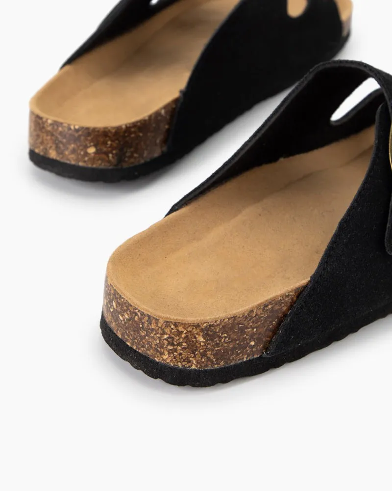 Cork Nubuck Leather Non-slip Flat Sandals