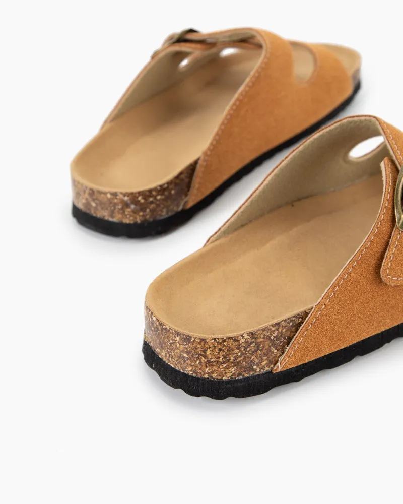 Cork Nubuck Leather Non-slip Flat Sandals