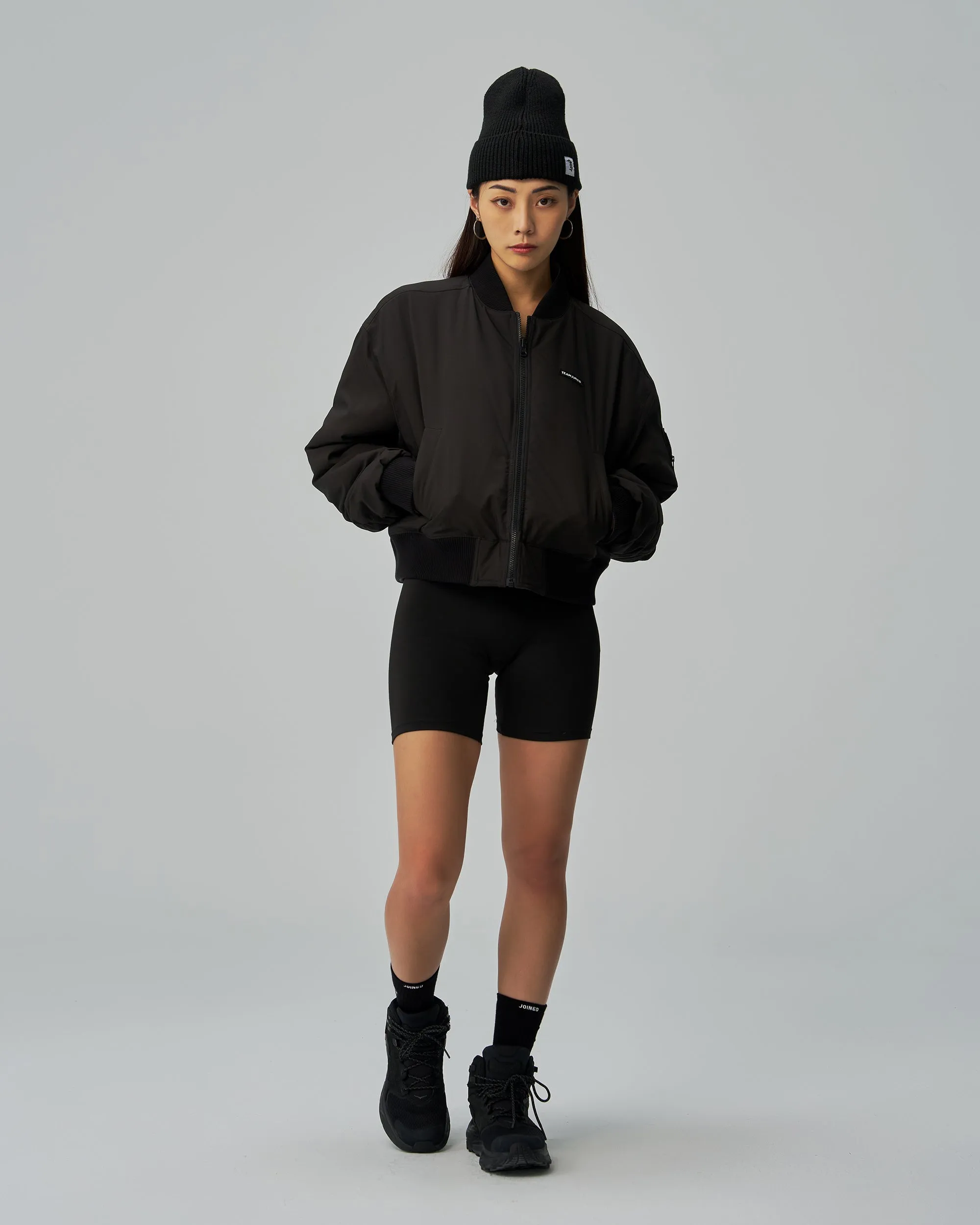 Cropped Tech Inside Out Bomber Jacket