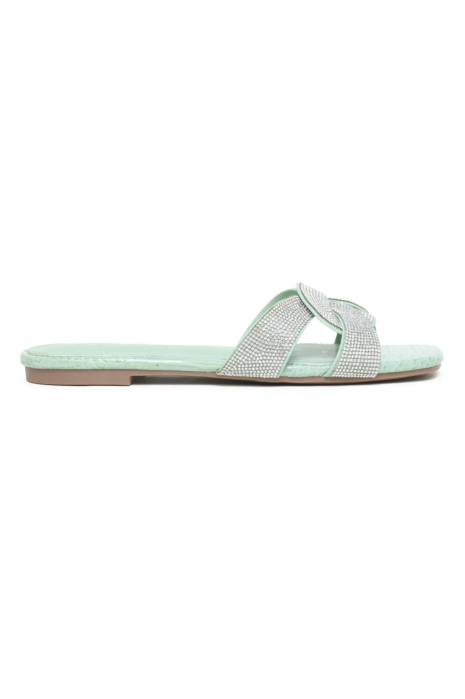 GLAMOROUS INTERLOCKING SLIDES-MINT