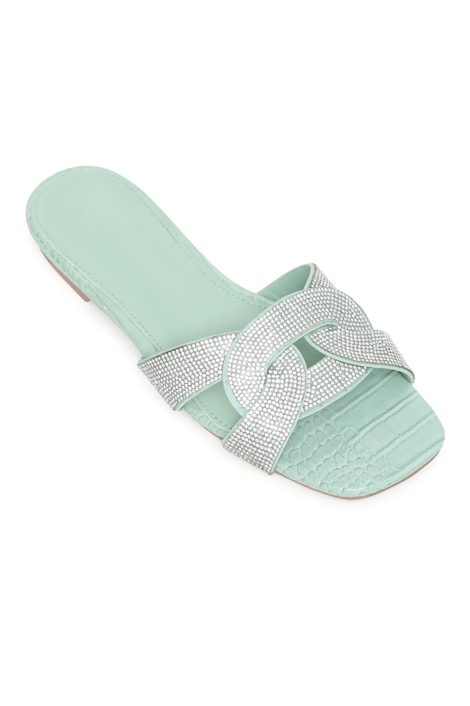 GLAMOROUS INTERLOCKING SLIDES-MINT