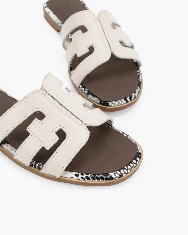 Hollow Out One-line Flat Sandals