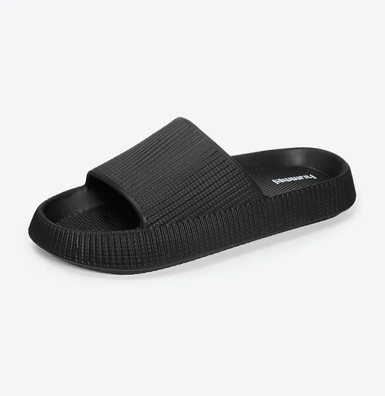 hummel TEXTURE SOFT Men's Classic Ultra Soft Sliders/Slippers with Cushion FootBed for Adult  Comfortable & Light Weight  Stylish & Waterproof & Everyday Flip Flops & Chappals for Gents/Boys