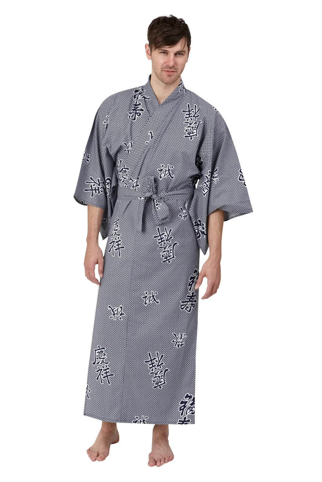 Joyous Cotton Kimono Navy Plus Size