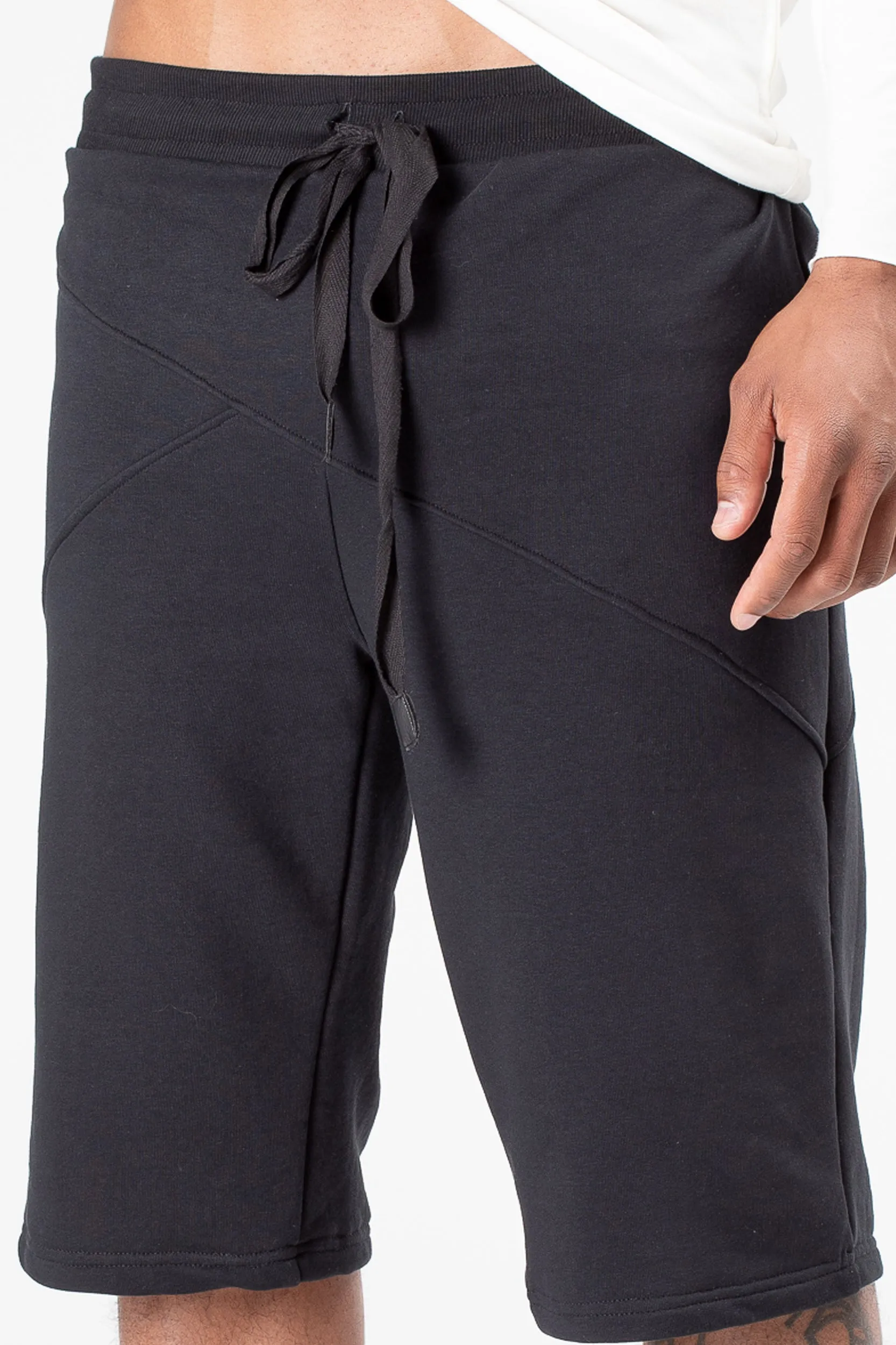 Men black summer shorts with zipped pockets