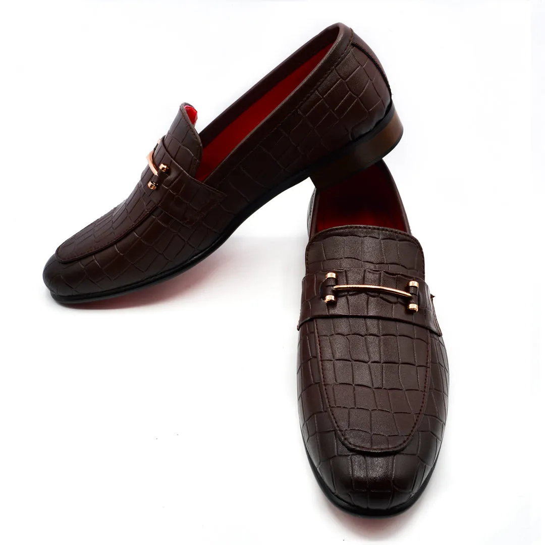 Men Brown Imported PU Leather Shoes