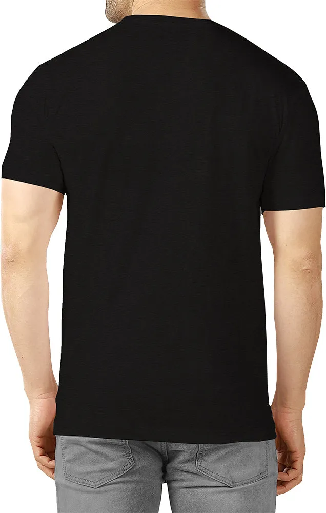 Men Colorblock Round Neck Cotton Blend Black, Brown, White T-Shirt