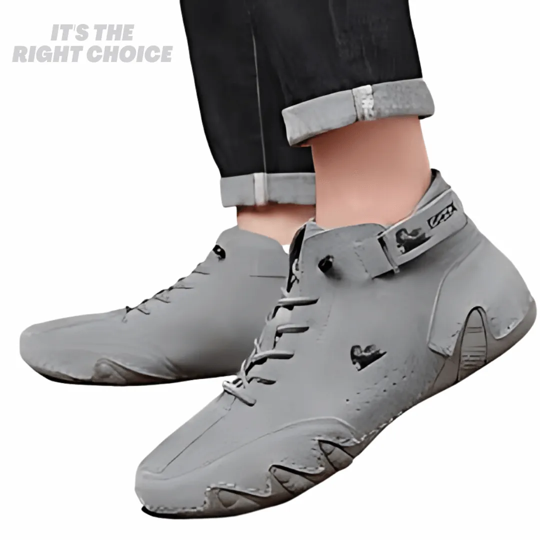 Men's Stylish Grey Casual Shoes with Synthetic Leather and Airmix Sole