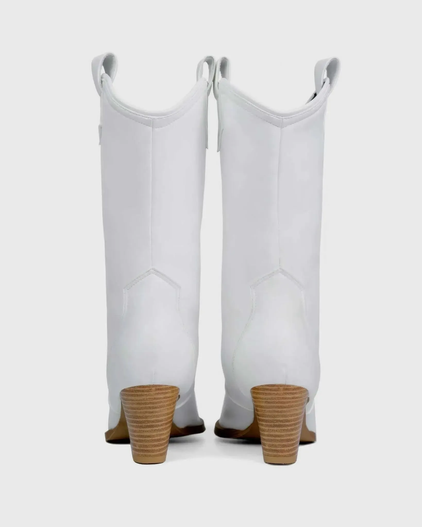 PRE-ORDER White Vegan Cowboy Cactus Leather Boots by Bohema