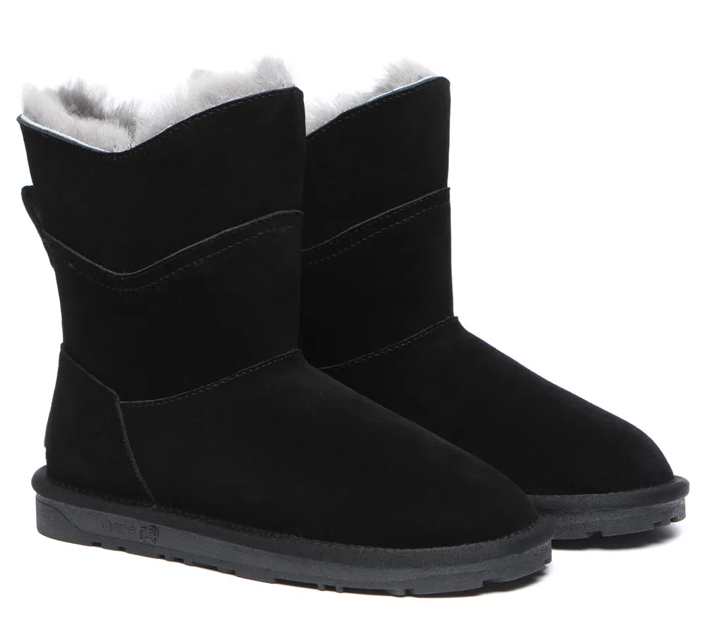 Premium Australian Sheepskin Short Boots Women Swanston 2 Panel