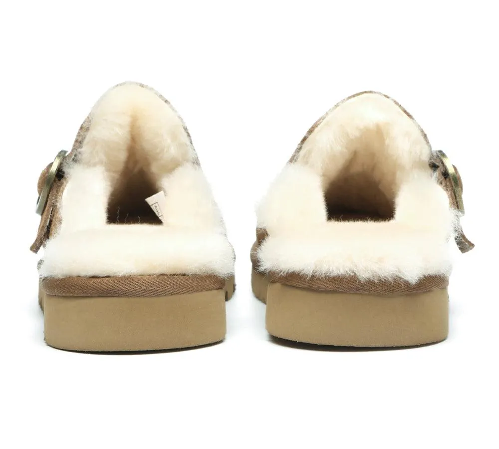 Premium Sheepskin Slipper Women Cedar