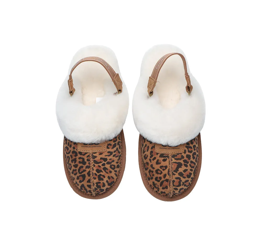 Sheepskin Wool Removable Strap Slingback Slippers Suzie