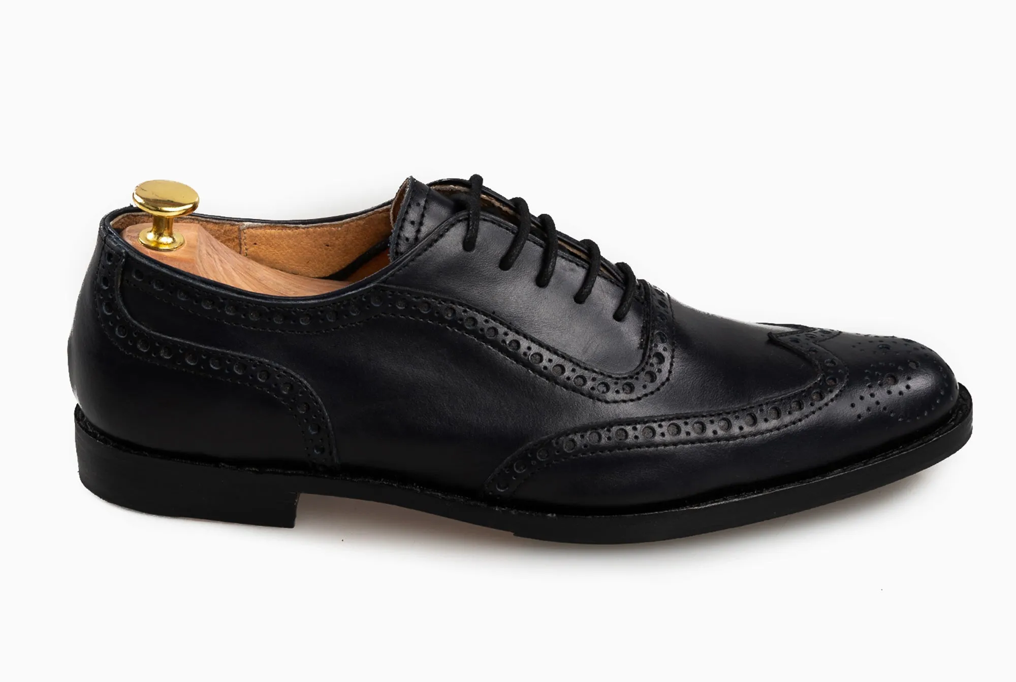 The Grand Wingtip Oxford -Black Noir