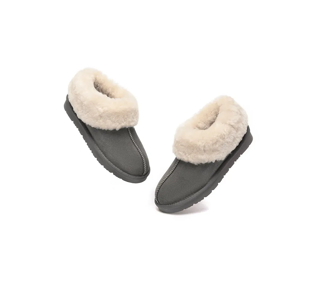 UGG Sheepskin Wool Suede Ankle Slippers Homey