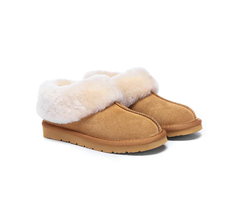 UGG Sheepskin Wool Suede Ankle Slippers Homey