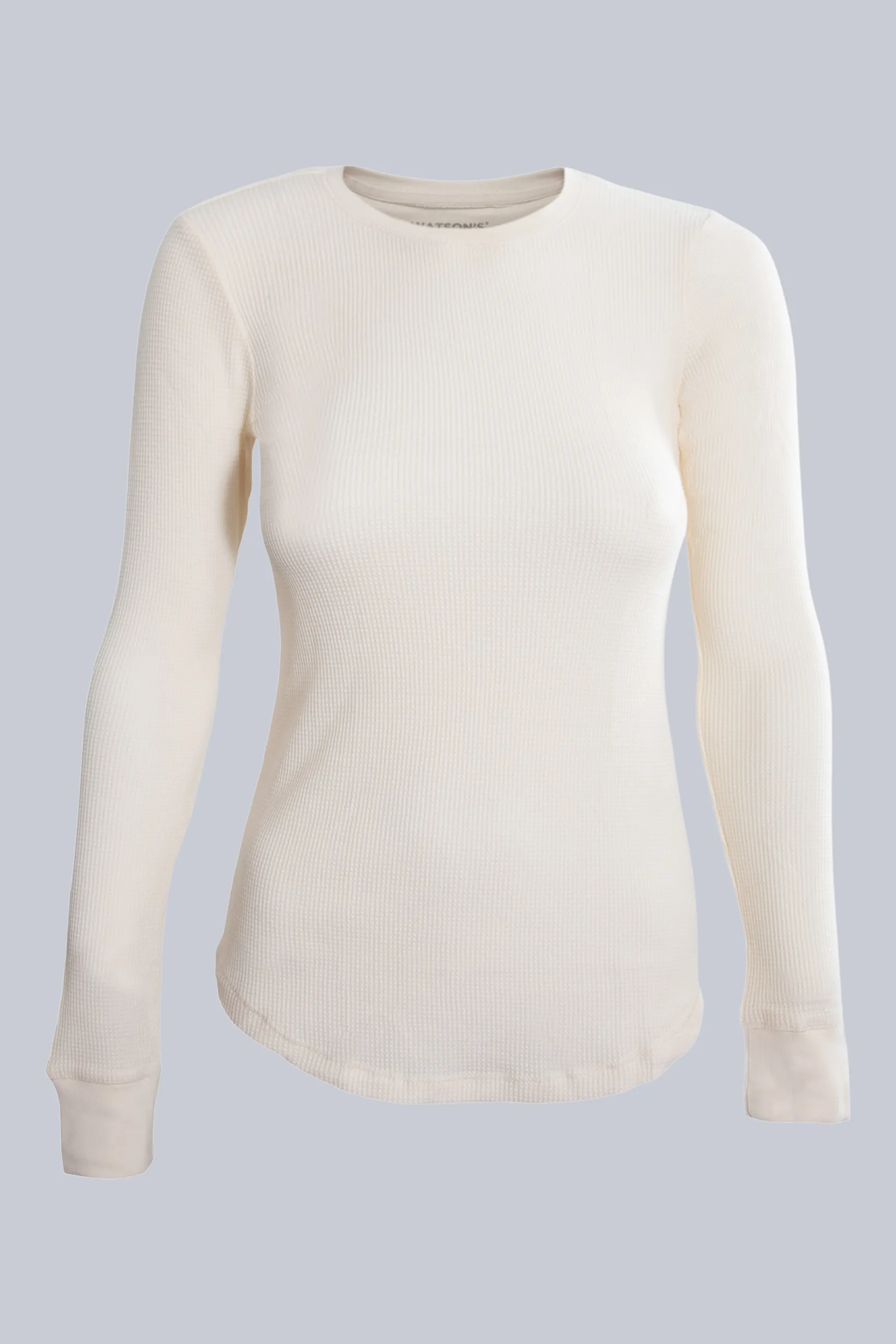 Women Waffle Thermal Crewneck